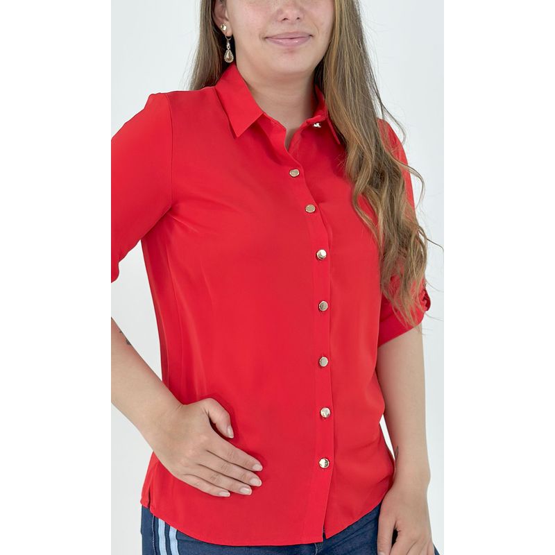 L Y H - Blusa Para Mujer Manga 34 Rojo Marca L&H