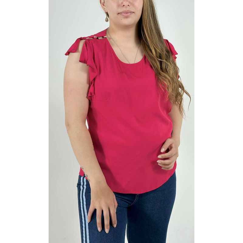 L Y H - Blusa Para Mujer Manga Corta Rojo Marca L&H