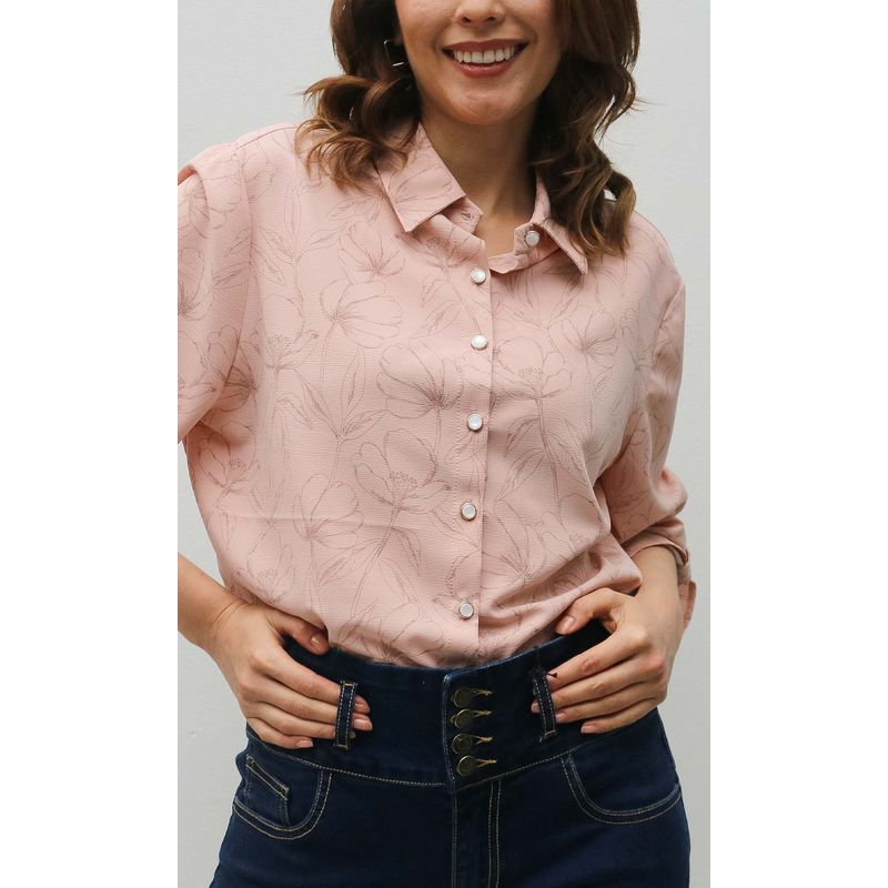 L Y H - Blusa Para Mujer Manga 34 Coral Marca L&H
