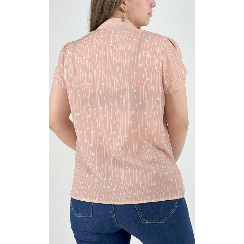 L Y H - Blusa Para Mujer Manga Corta Beige Marca L&H