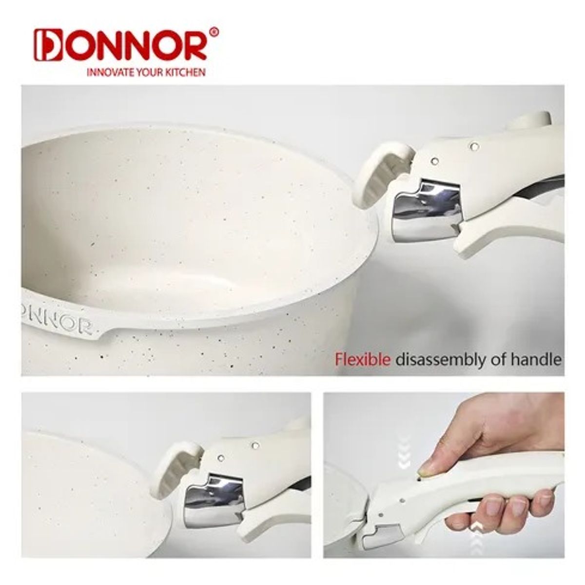 HOME - Set Juego de Ollas 17 Piezas Granito Marmol Antiadherente Donnor Beish