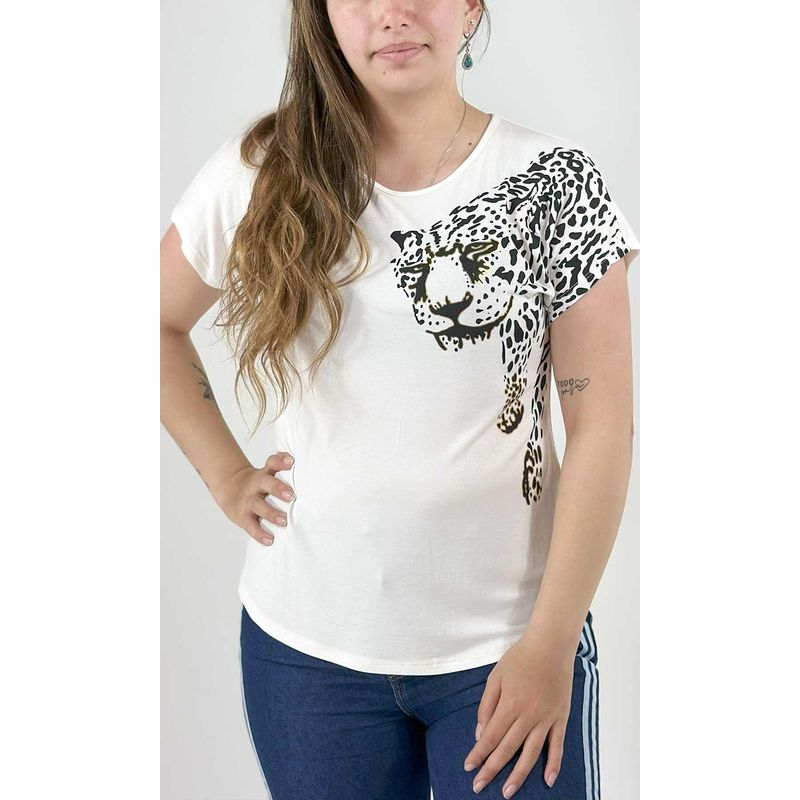 L Y H - Camiseta Para Mujer Manga Corta Blanco Marca L&H