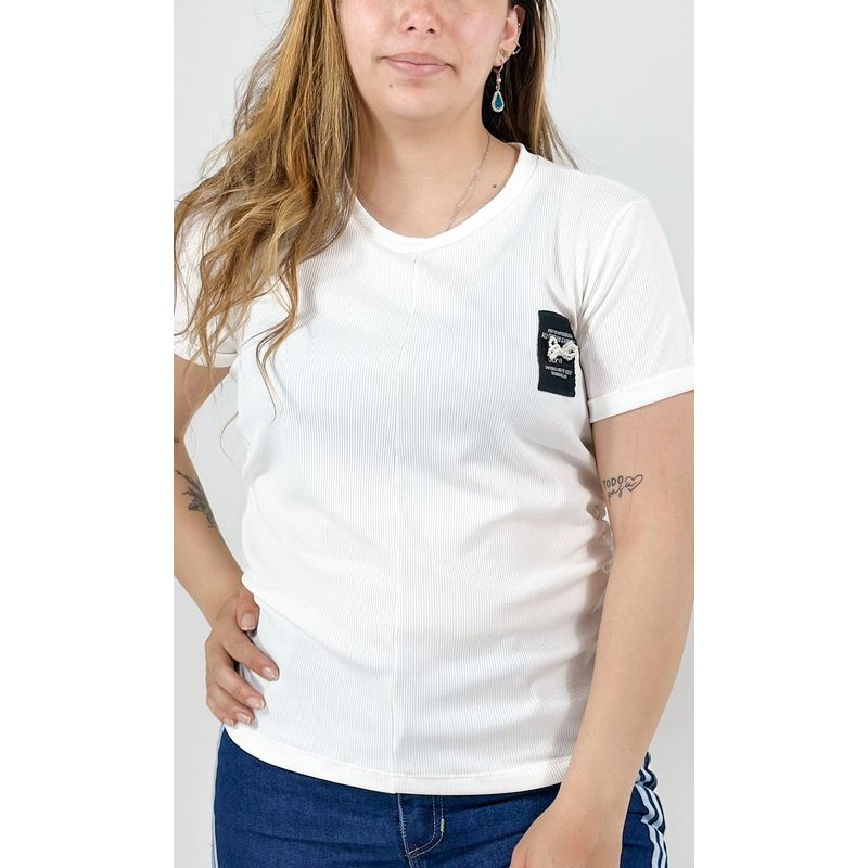L Y H - Camiseta Para Mujer Manga Corta Blanco Marca L&H