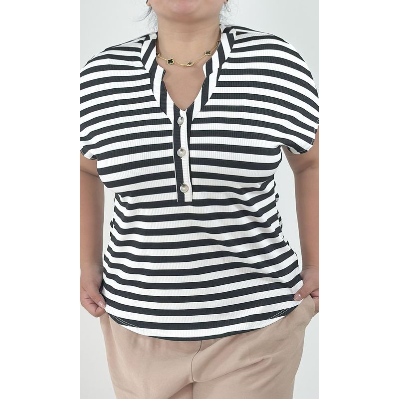 L Y H - Camiseta Para Mujer Manga 34 Negro Marca L&H Ref 1F609175