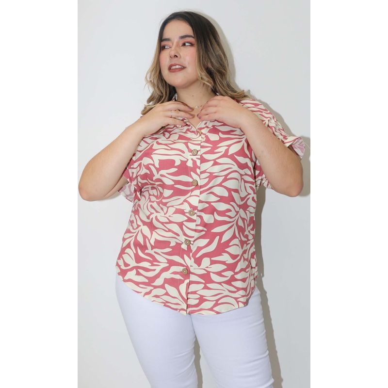 L Y H - Blusa Para Mujer Manga Corta Rosa Marca L&H