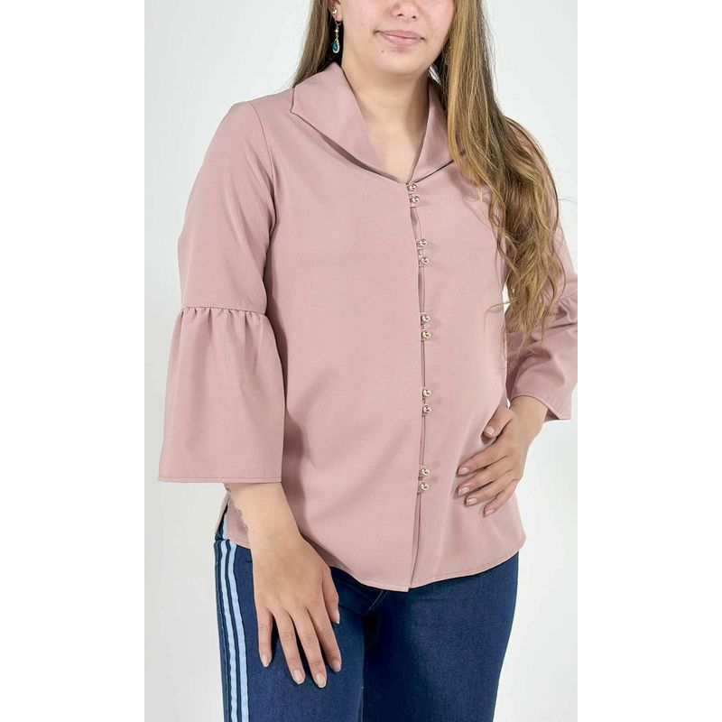 L Y H - Blusa Para Mujer Manga 34 Rosa Marca L&H