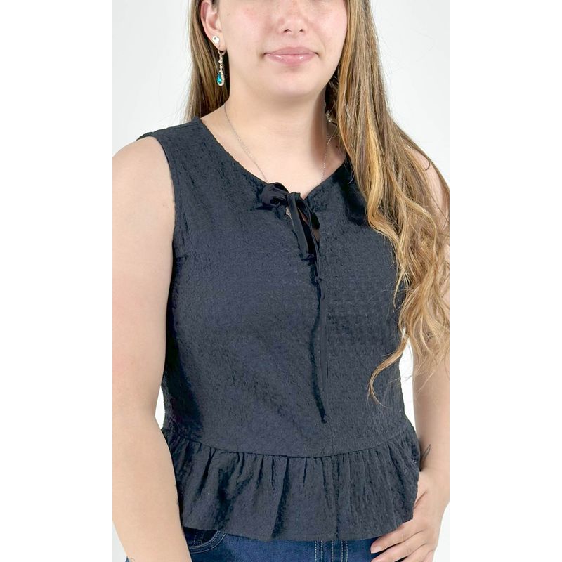 L Y H - Blusa Para Mujer Sin Manga Negro Marca L&H