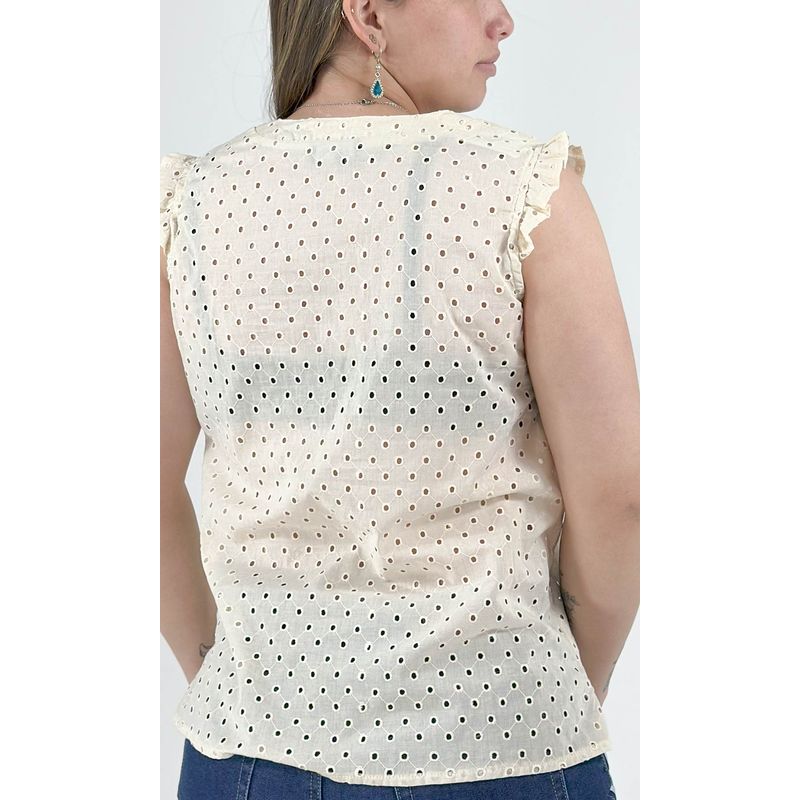 L Y H - Blusa Para Mujer Sin Manga Khaki Oscuro Marca L&H