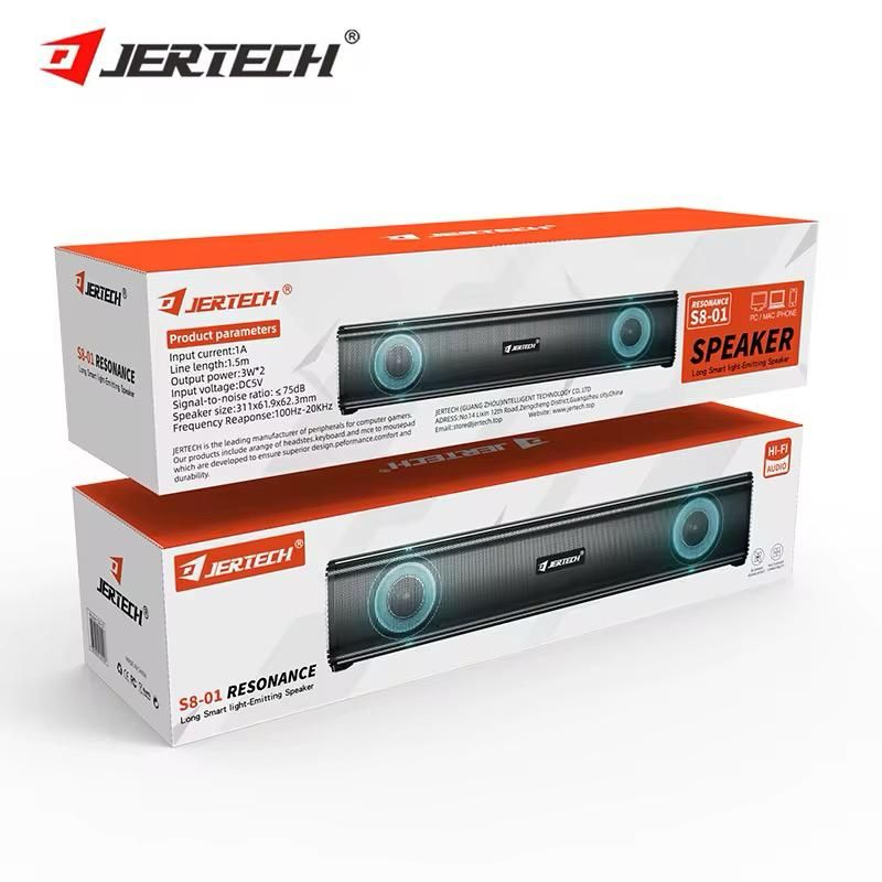 GENERICO - Parlante Para Pc S8-01 Negro con diseño amplio