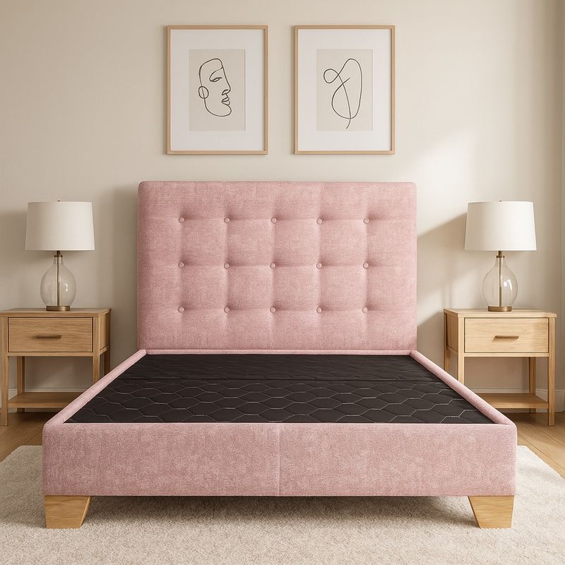 ESTILO Y CONFORT - Basecama y Cabecero 100x190 Rosa