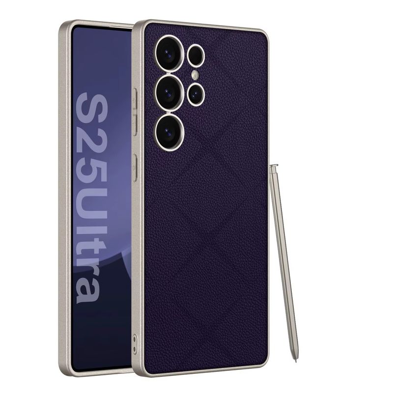 GENERICO - Forro Estuche Protector de Cuero Sinténtico Para Samsung S25 Ultra Azul