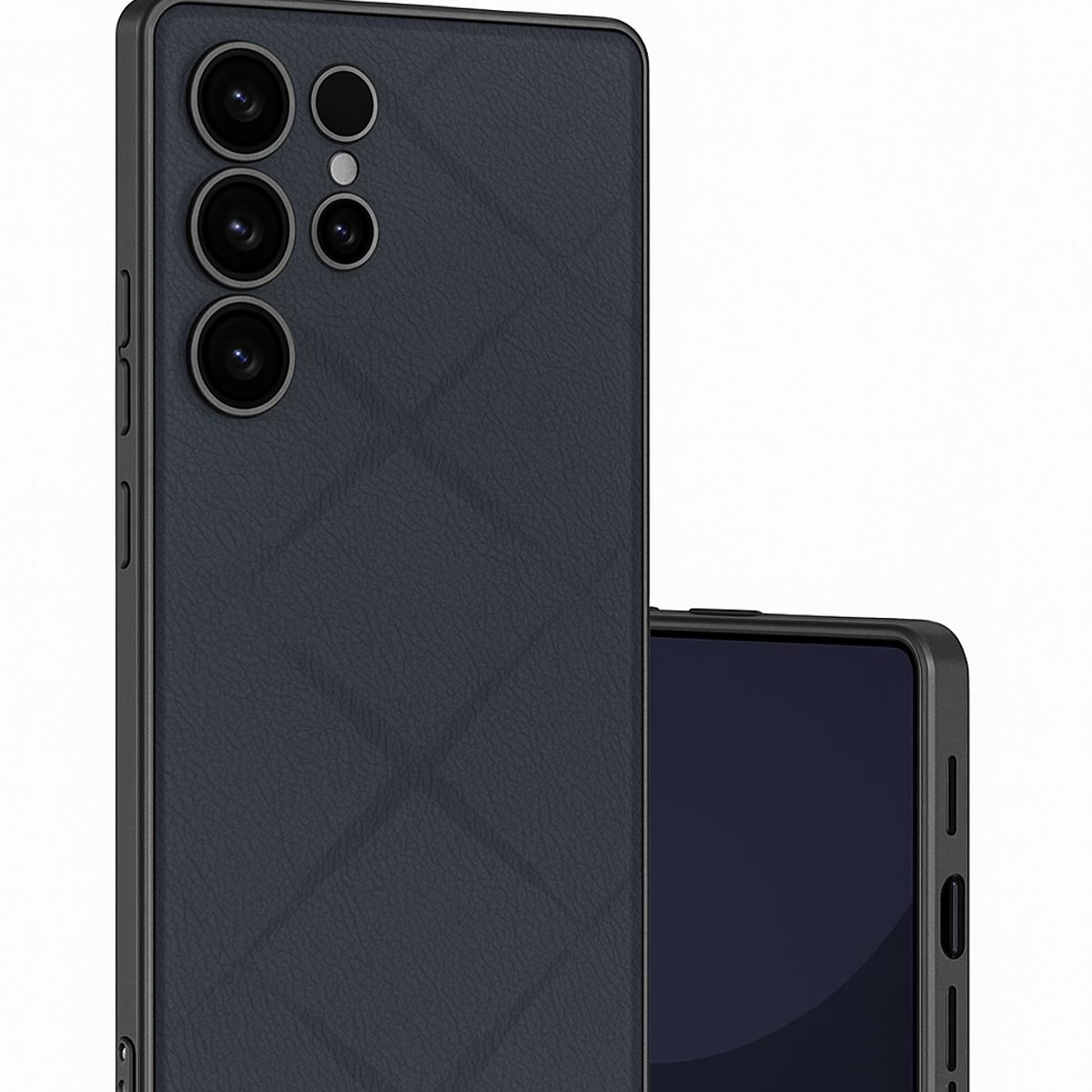 GENERICO - Forro Estuche Protector de Cuero Sinténtico Para Samsung S24 Ultra Negro