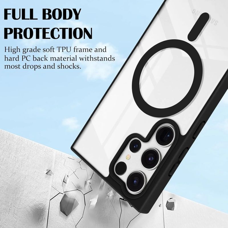 GENERICO - Estuche Protector Magsafe Carga Mágnetica Para Samsung S23 Ultra Negro