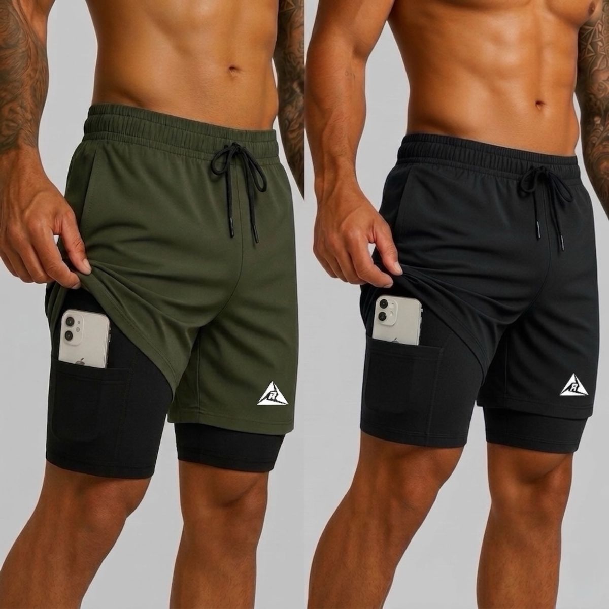 RIPPLE FT - x2 Pantalonetas con Licra Corta 3 Bolsillos Original Ripple