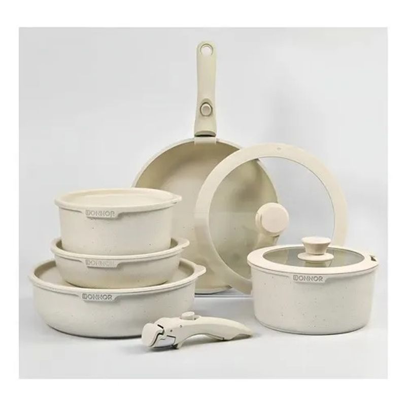 HOME - Set Juego de Ollas 17 Piezas Granito Marmol Antiadherente Donnor Beish