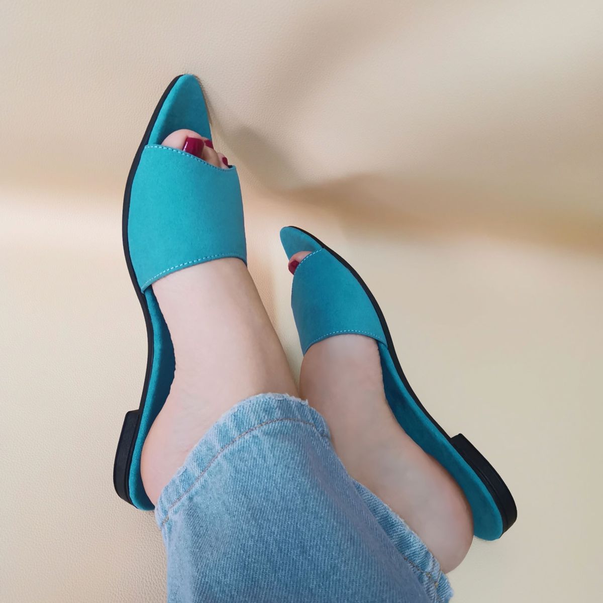 MOSTAZA - Sandalia punta turquesa Zen