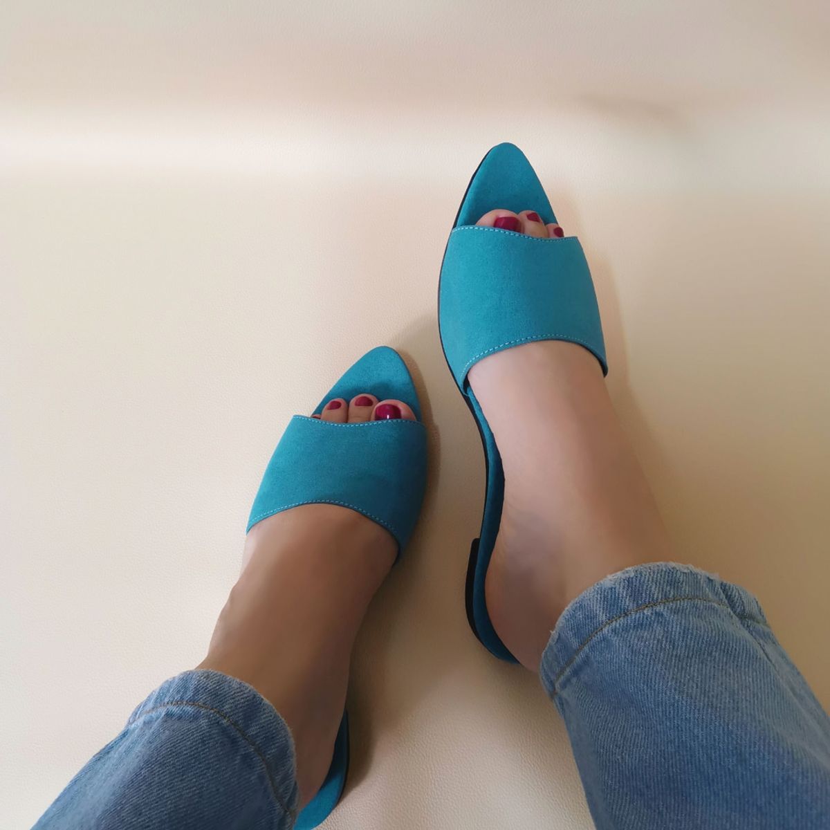 MOSTAZA - Sandalia punta turquesa Zen