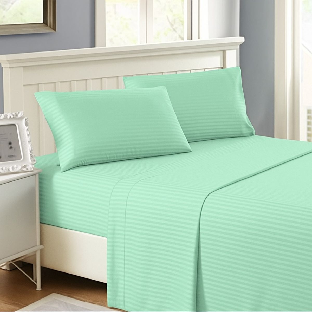 FAMILY HOME - Juego de Sabana Queen  Sueños-Suaves / Verde Menta