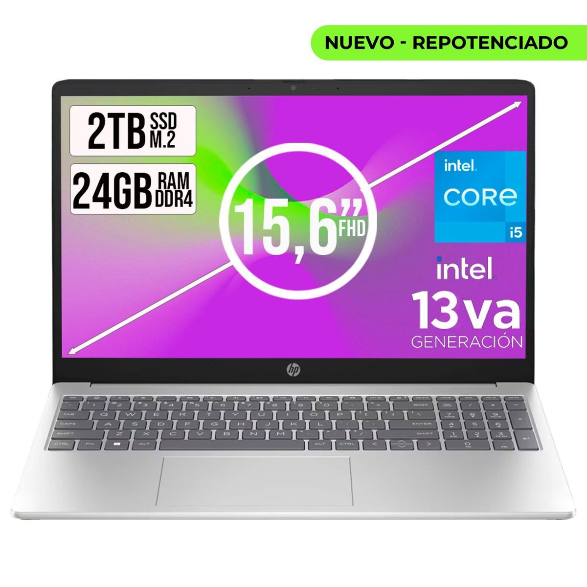 HP - PORTATIL HP 15 INTEL CORE I5-1334U SSD 2TB RAM 24GB LED 15,6 FHD