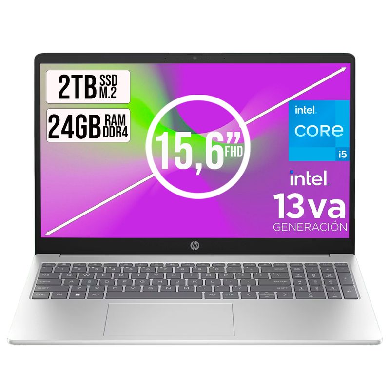 HP - PORTATIL HP 15 INTEL CORE I5-1334U SSD 2TB RAM 24GB LED 15,6 FHD