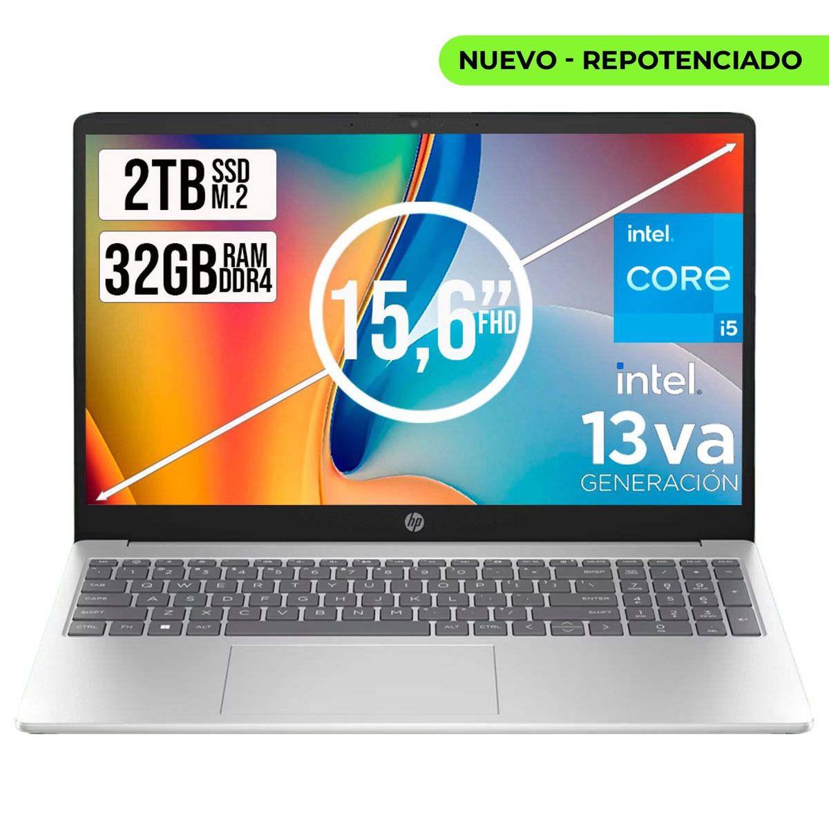 HP - PORTATIL HP 15 INTEL CORE I5-1334U SSD 2TB RAM 32GB LED 15,6 FHD