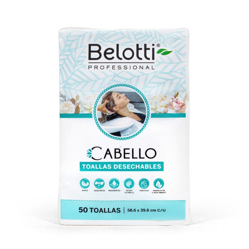 BELOTTI - Toallas Desechables Para Cabello Paquete X50  Belotti