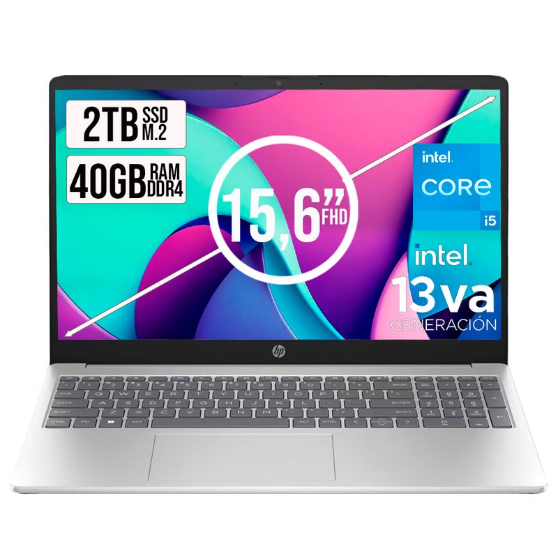 HP - PORTATIL HP 15 INTEL CORE I5-1334U SSD 2TB RAM 40GB LED 15,6 FHD WIN 11