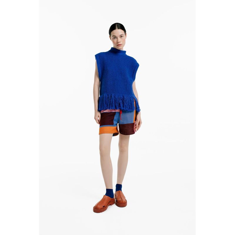 MAGLIONE - Chaleco Flecos Cuello Tortuga con Sisa