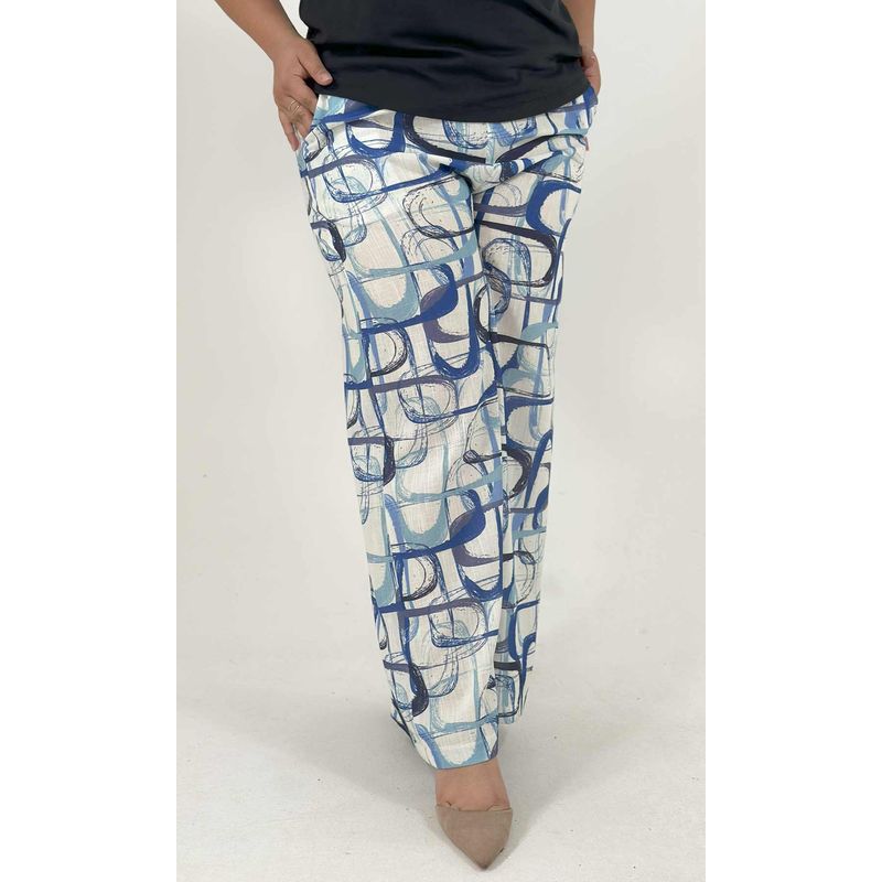L Y H - Pantalon Para Mujer Azul Marca L&H