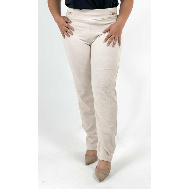 L Y H - Pantalon Para Mujer Beige Marca L&H