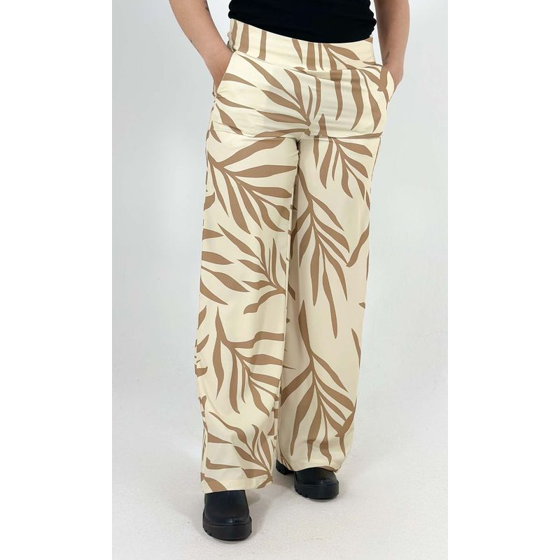 L Y H - Pantalon Para Mujer Beige Marca L&H