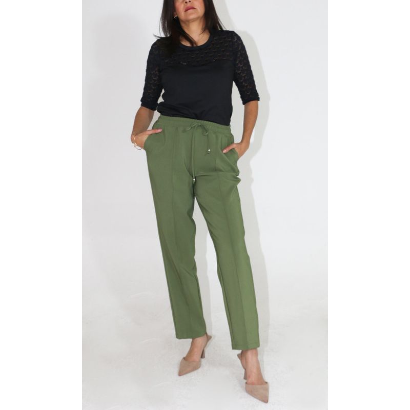 L Y H - Pantalon Para Mujer Verde Marca L&H