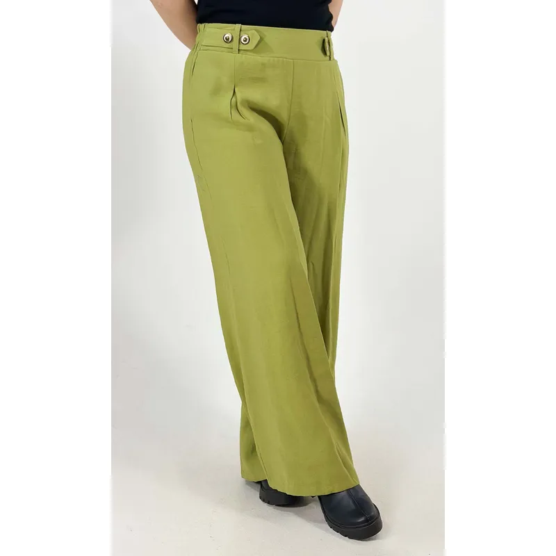 L Y H - Pantalon Para Mujer Verde Marca L&H