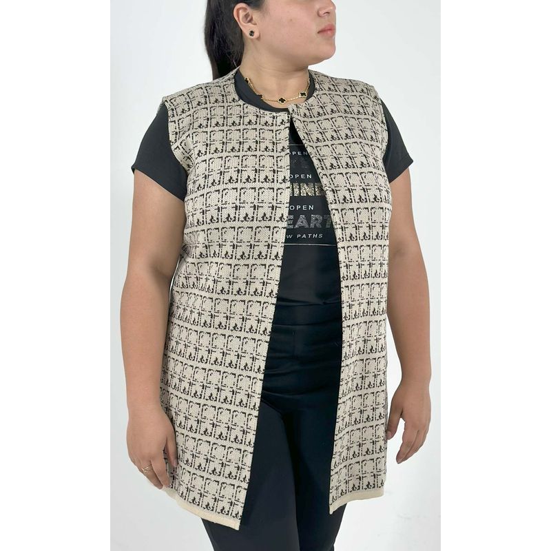 L Y H - Chaleco Para Mujer Beige Marca L&H