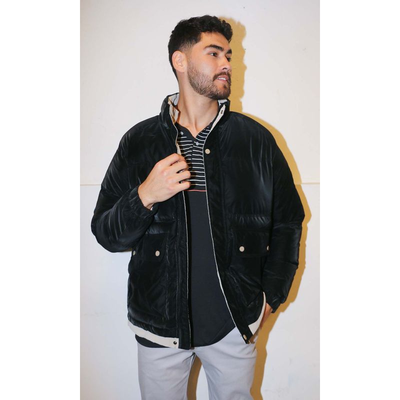 L Y H - Chaqueta Para Hombre Negro Marca L&H