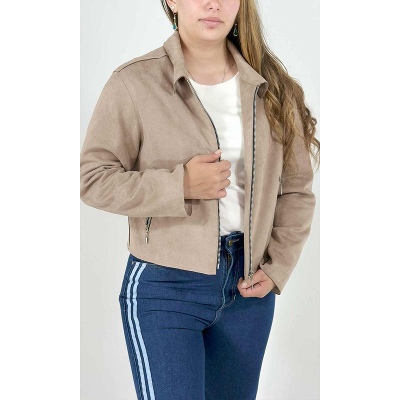 L Y H - Chaqueta Para Mujer Beige Marca L&H