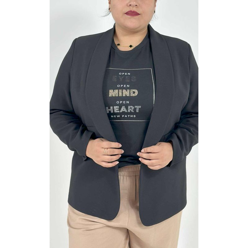 L Y H - Chaqueta Para Mujer Negro Marca L&H
