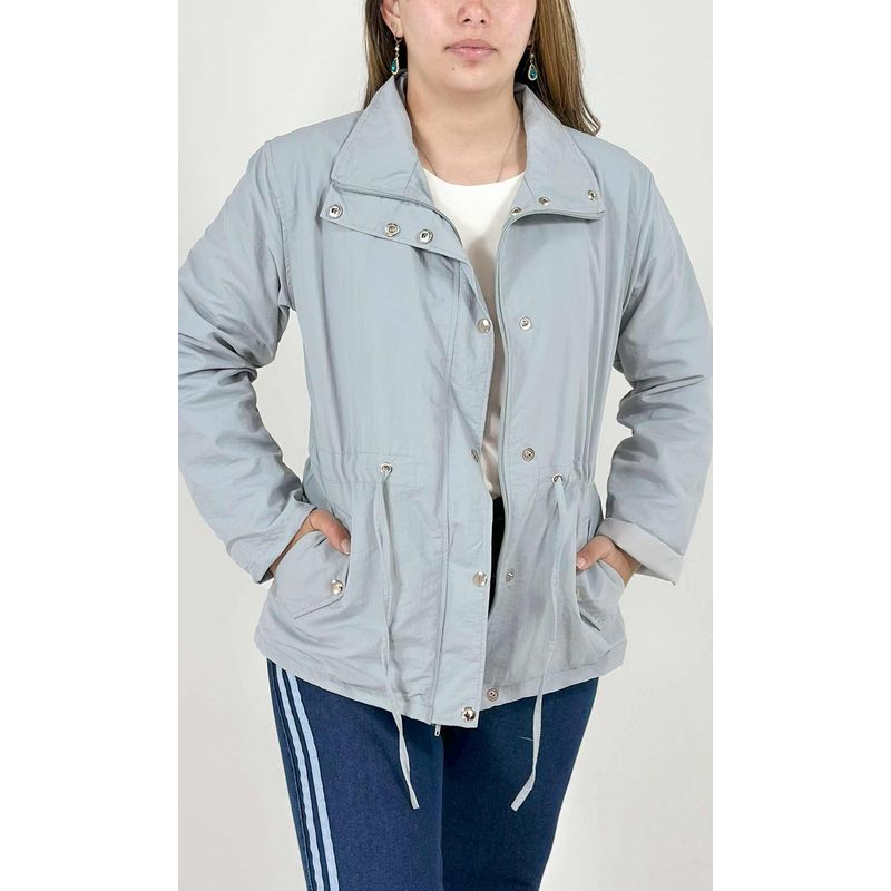 L Y H - Chaqueta Para Mujer Gris Claro Marca L&H