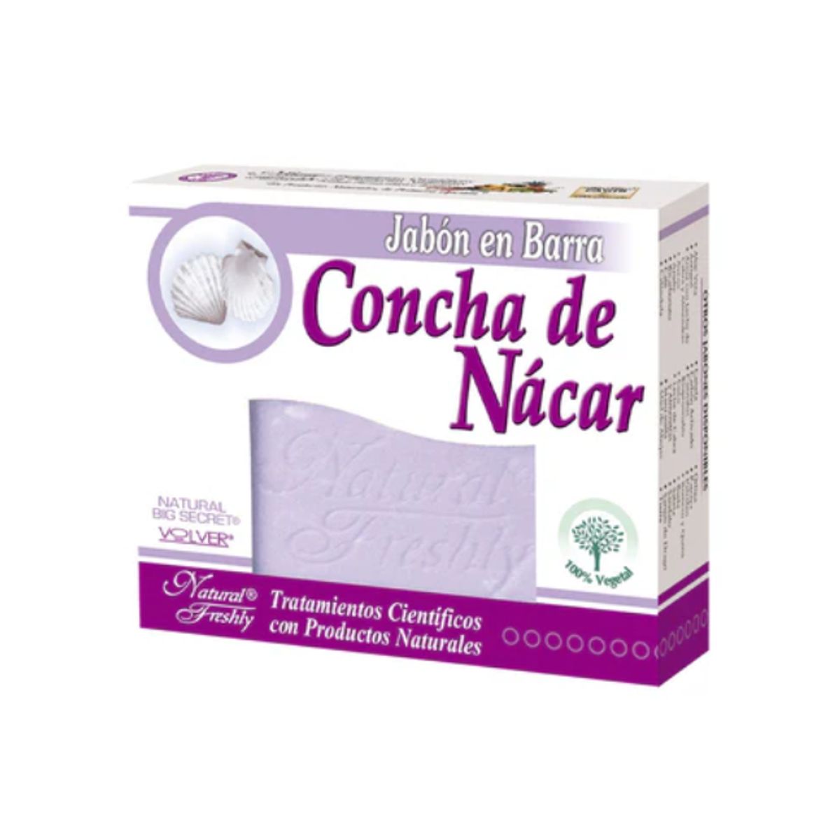 NATURAL FRESHLY - JABON CONCHA DE NACAR EN BARRA X 90 GR.