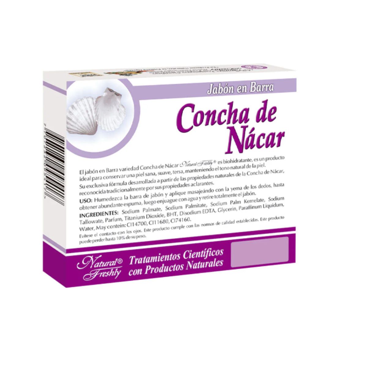 NATURAL FRESHLY - JABON CONCHA DE NACAR EN BARRA X 90 GR.