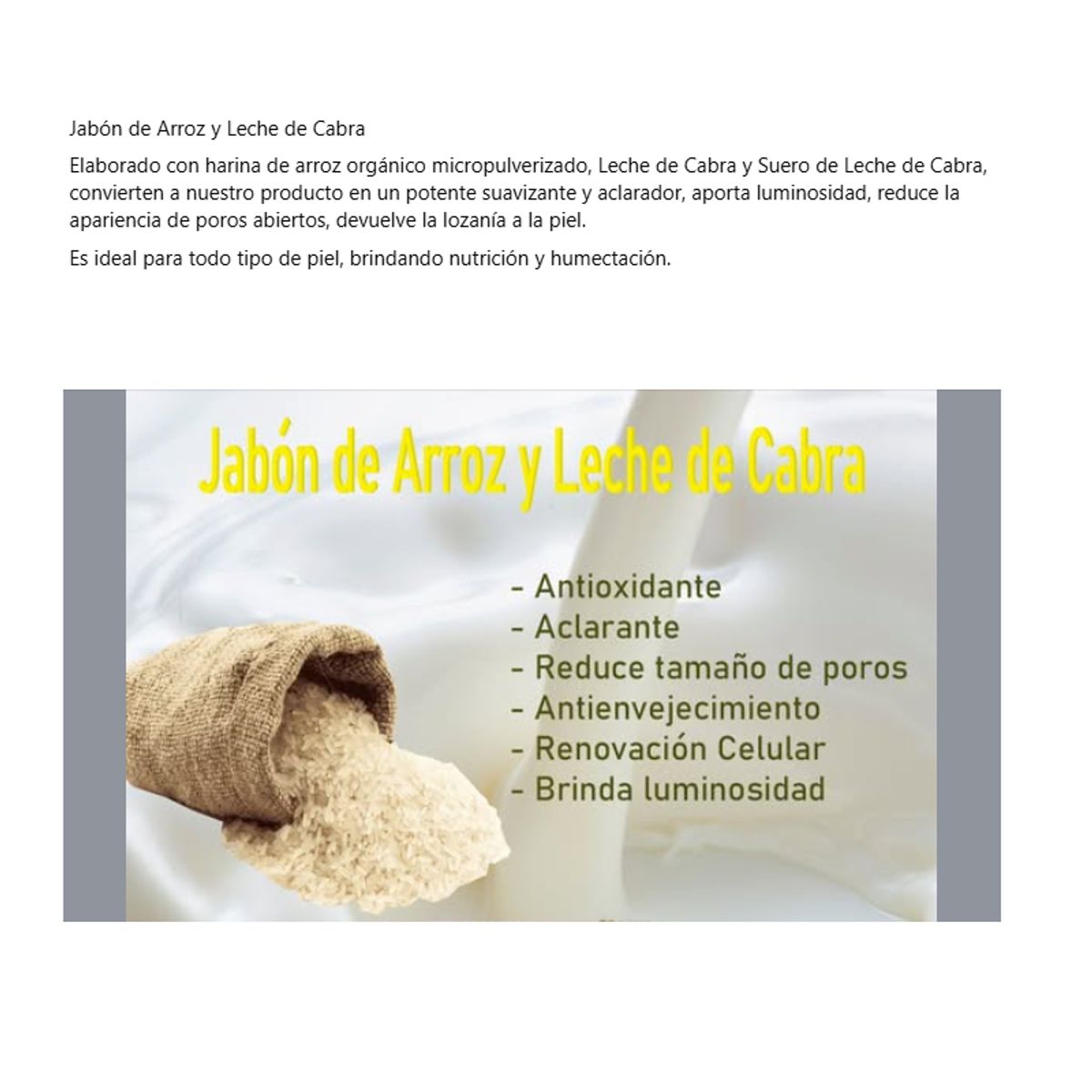 NATURAL FRESHLY - JABON CORPORAL DE ARROZ CON LECHE DE CABRA Y ALMEND X 90G