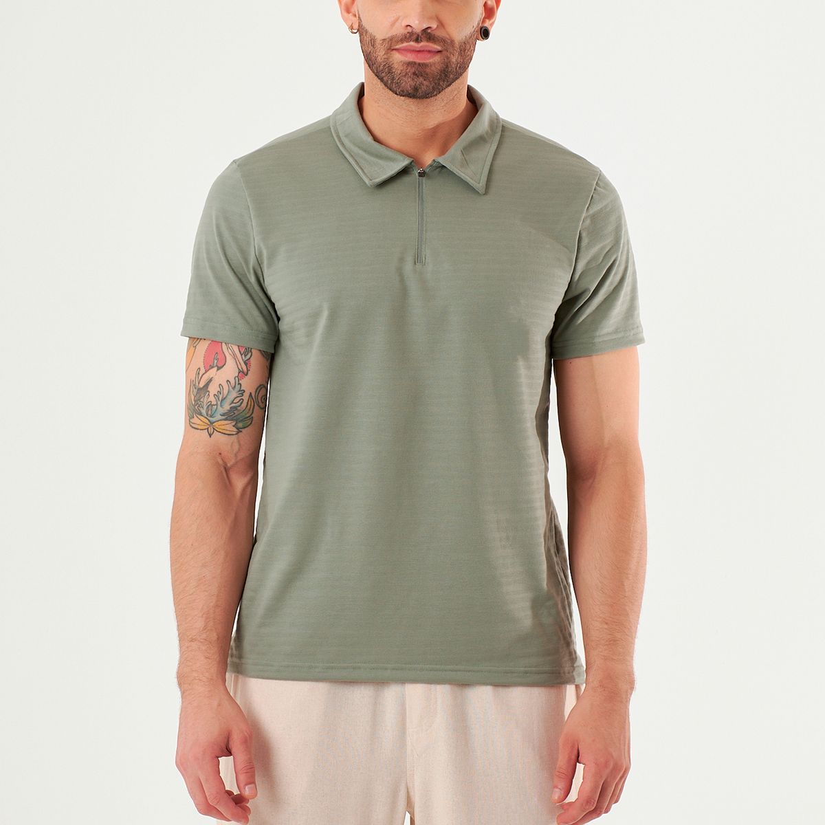 BELIFE - Camiseta polo verde para hombre