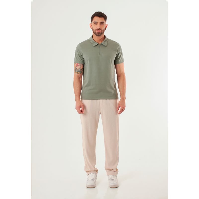 BELIFE - Camiseta polo verde para hombre