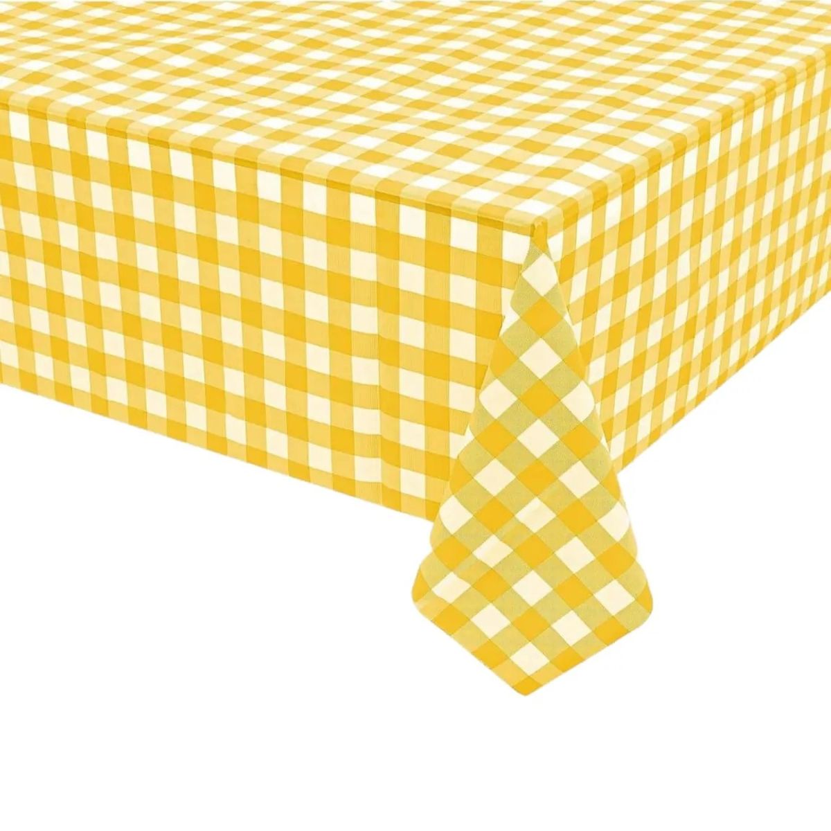 GENERICO - Mantel Para Picnic Plastico Tipo Tela Fiestas Amarillo