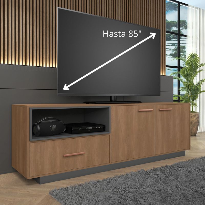MULTIMUEBLES - RACK MESA PARA TV EVEREST 85 PULGADAS ALMENDRA