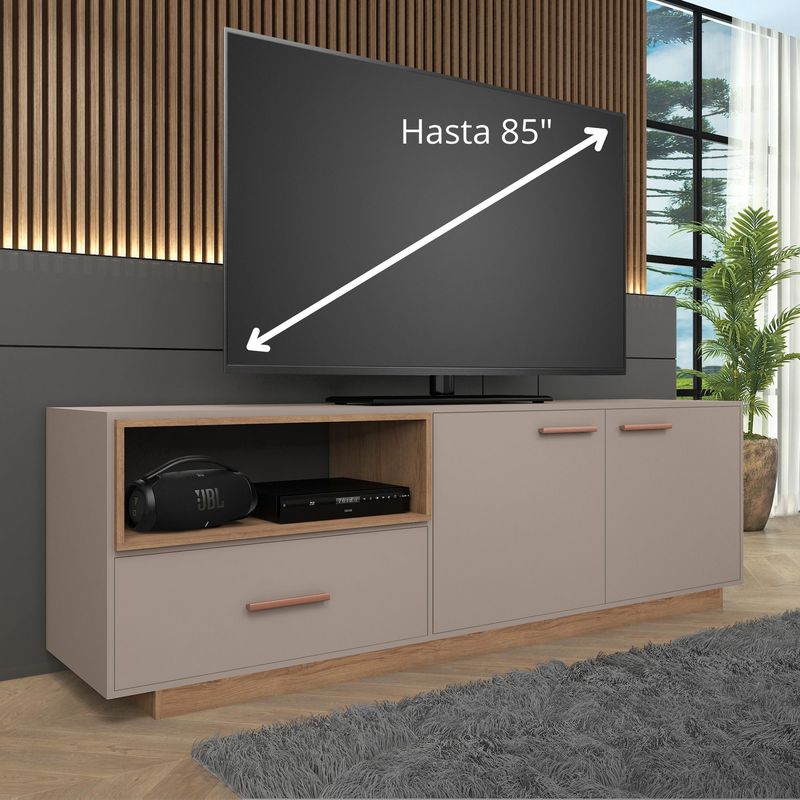 MULTIMUEBLES - RACK MESA PARA TV EVEREST 85 PULGADAS TAUPE