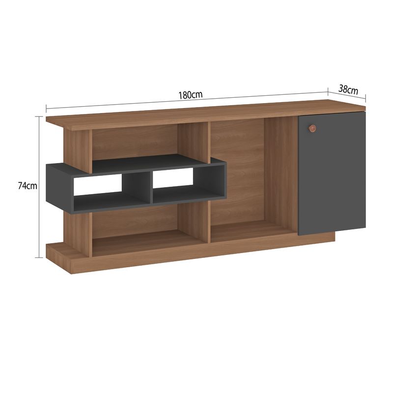MULTIMUEBLES - RACK MESA PARA TV LONDON 80 PULGADAS ALMENDRA