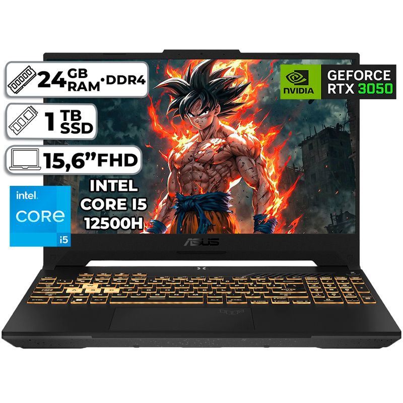 ASUS - PORTÁTIL GAMER ASUS INTEL CORE I5-12500H 24GB RAM 1TB SSD RTX 3050 4GB WIN 11 15,6" FHD JAEGER GRAY