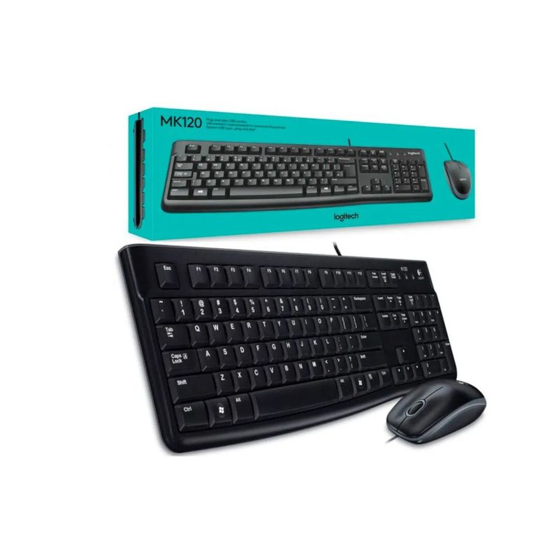 LOGITECH - Combo Teclado y Mouse Logitech Mk120 Usb