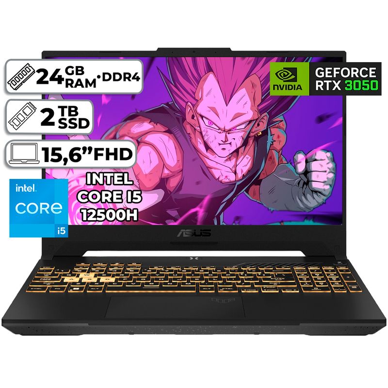 ASUS - PORTÁTIL GAMER ASUS INTEL CORE I5-12500H 24GB RAM 2TB SSD RTX 3050 4GB WIN 11 15,6" FHD JAEGER GRAY